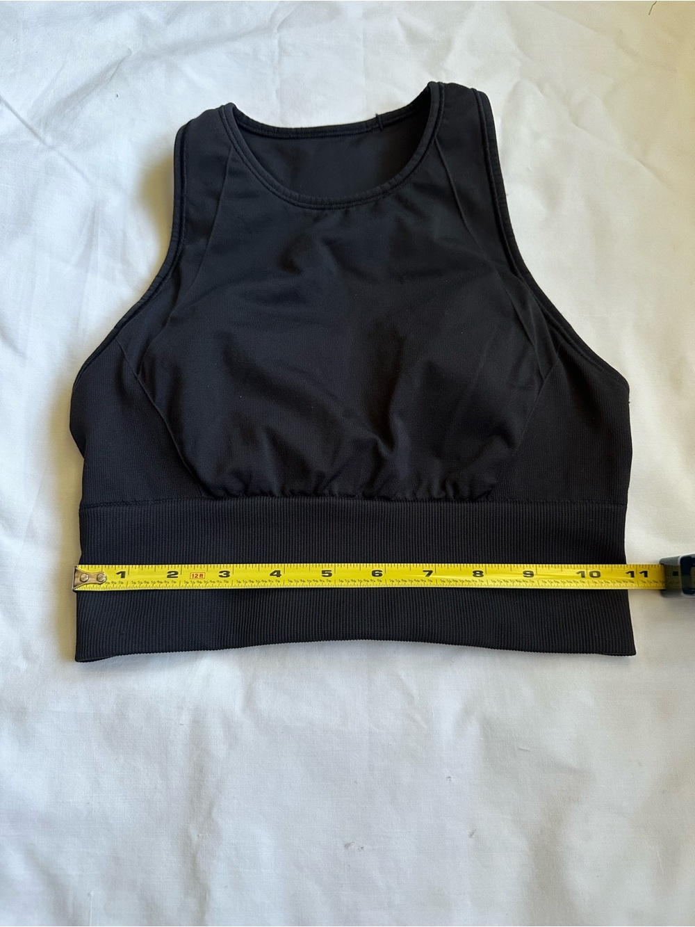 Lululemon Black High-Neck Long Line Sports Bra Cropped bra tank Ebb to TrainSz 4 - Picture 7 of 10